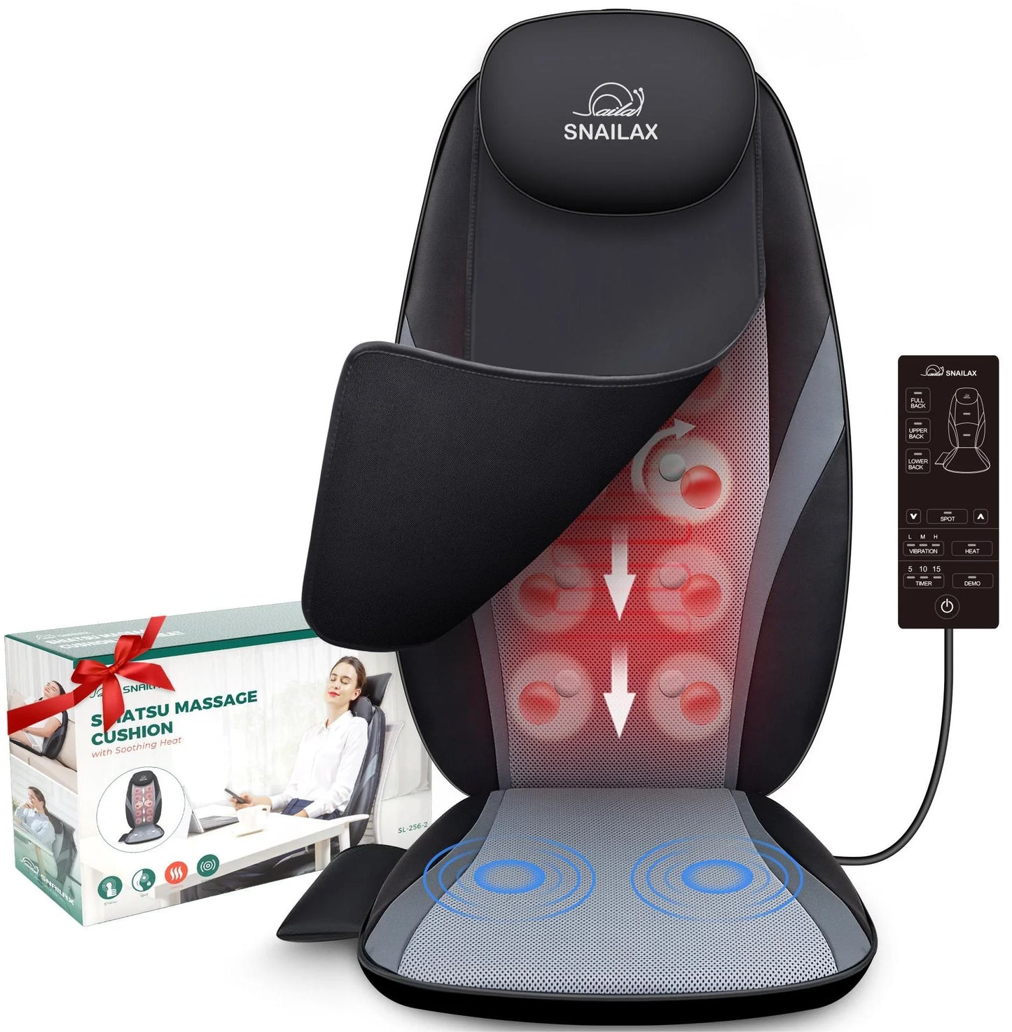 Back Massager with Heat, Electric Tissue Kneading Massage Chair Pad, Gifts