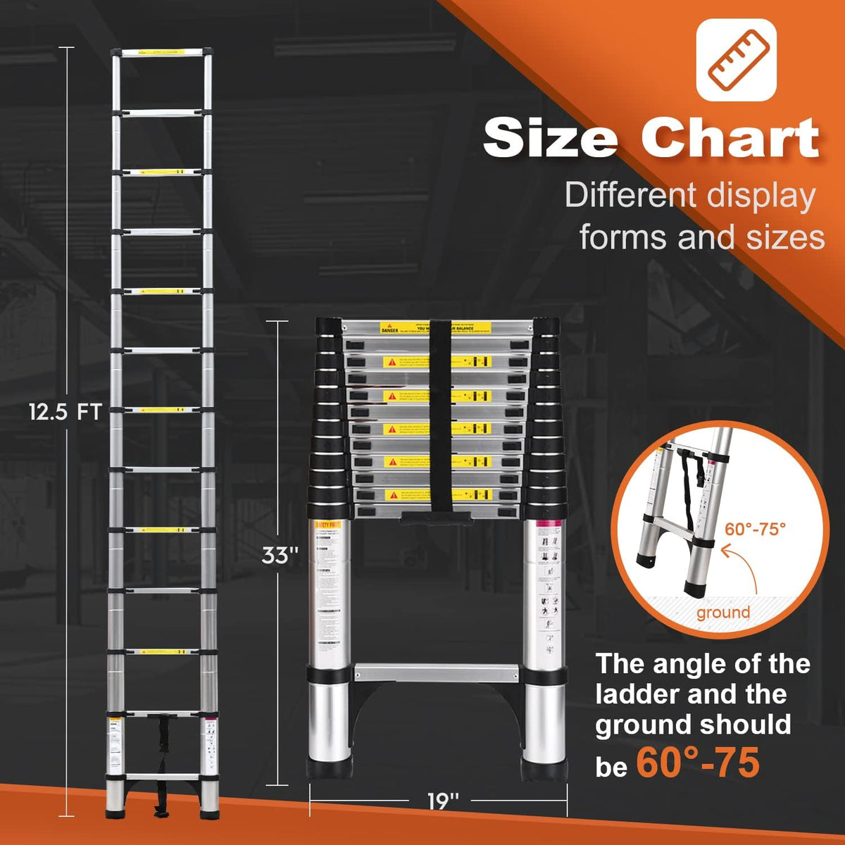 Aluminum Alloy Single-sided Telescopic Ladder Folding