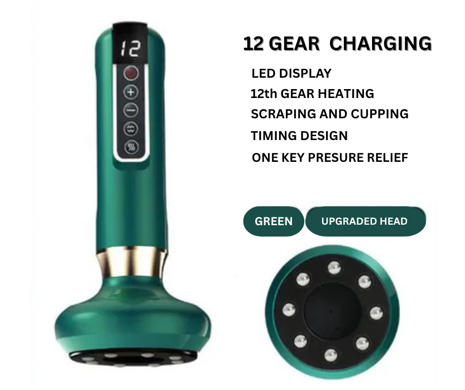 Electric Vacuum Cupping Massager 12 adjustable suction levels