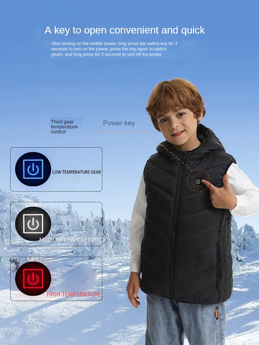 Unisex Kids Heated Jacket – 10 Heating Zones