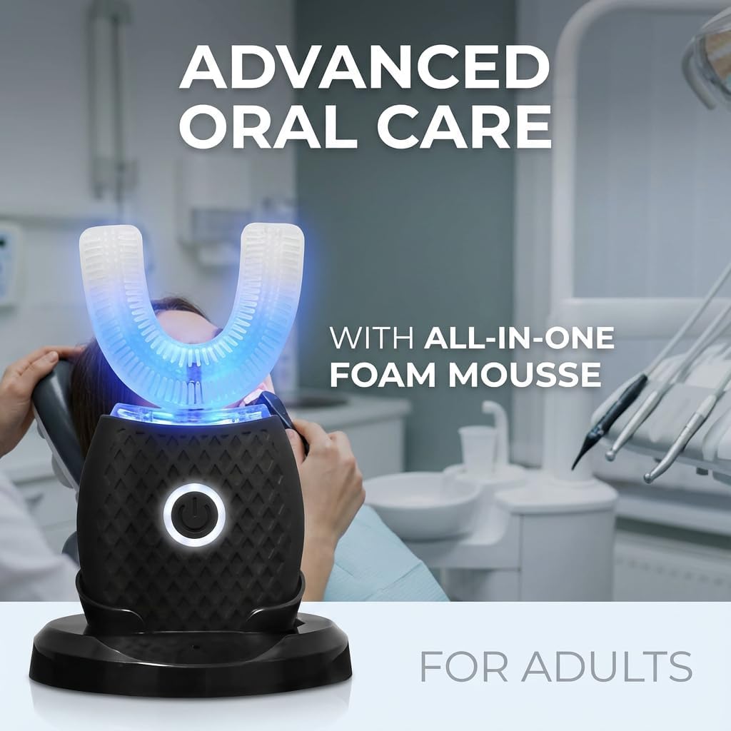 Professional 360° Ultrasonic Toothbrush & Blue Light Whitening Kit