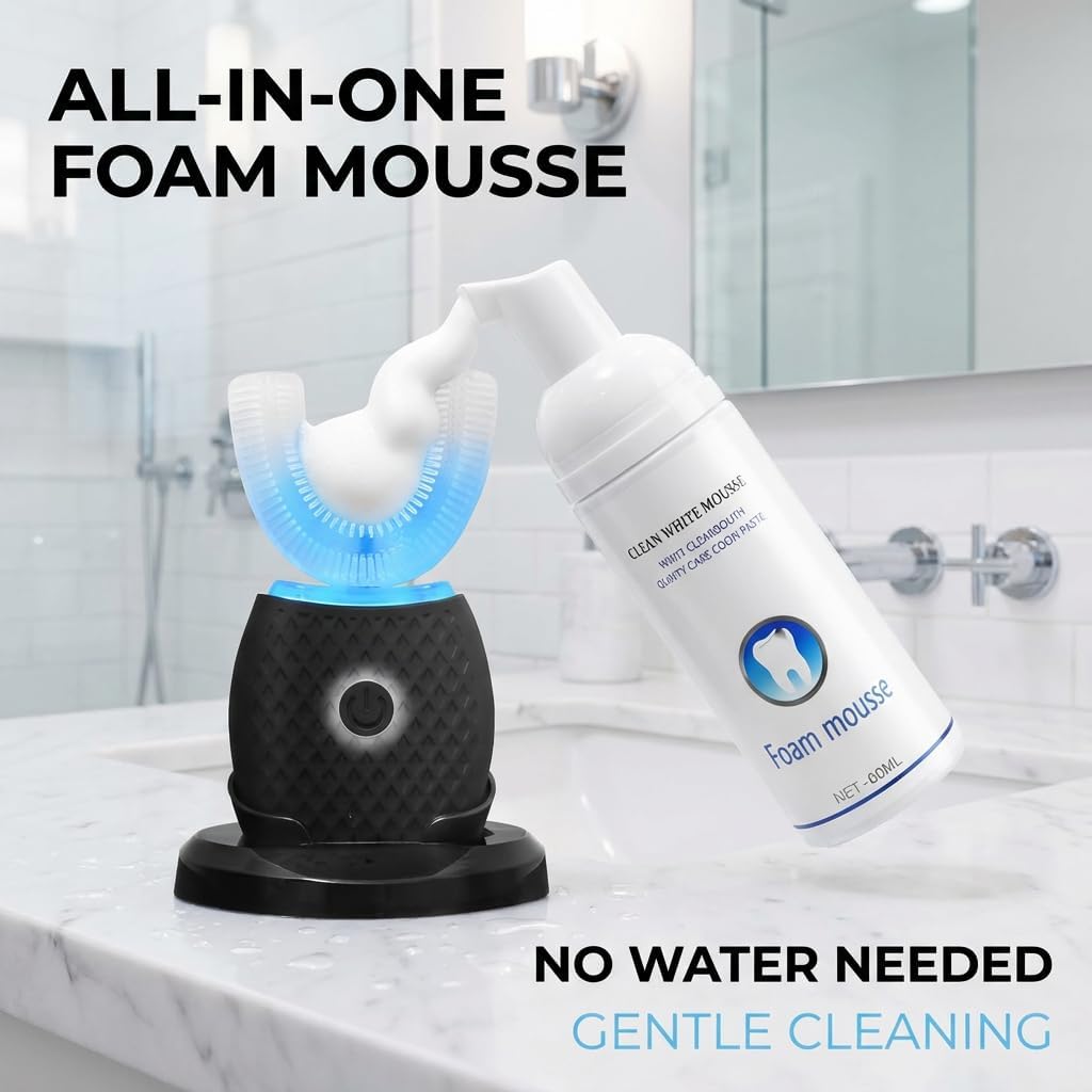 Professional 360° Ultrasonic Toothbrush & Blue Light Whitening Kit