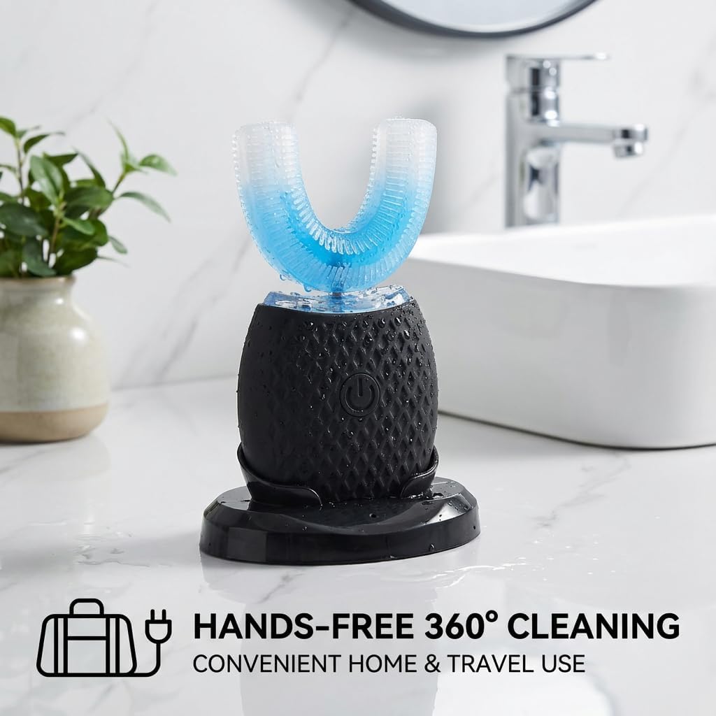 Professional 360° Ultrasonic Toothbrush & Blue Light Whitening Kit