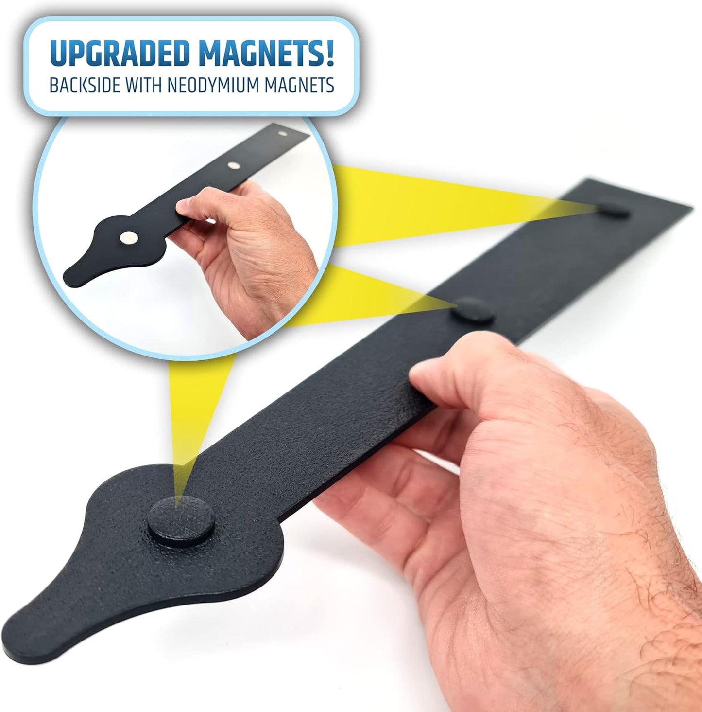 Heavy Duty Magnetic Garage Door Hardware Set - Will Not Slip or Fall – 4 Hinges, 2 Handles