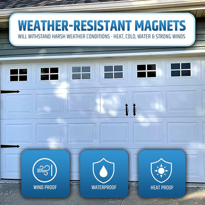 Heavy Duty Magnetic Garage Door Hardware Set - Will Not Slip or Fall – 4 Hinges, 2 Handles