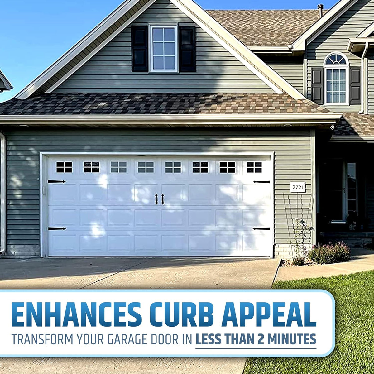 Heavy Duty Magnetic Garage Door Hardware Set - Will Not Slip or Fall – 4 Hinges, 2 Handles