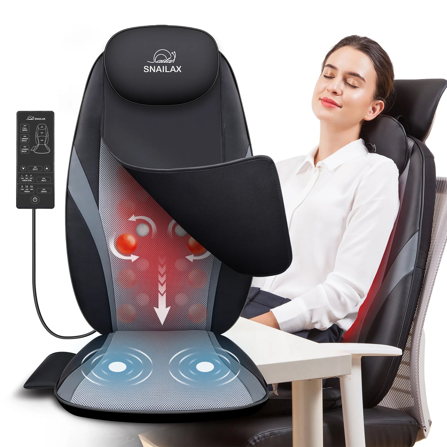 Back Massager with Heat, Electric Tissue Kneading Massage Chair Pad, Gifts