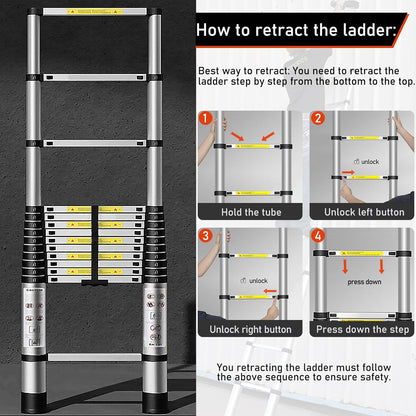 Aluminum Alloy Single-sided Telescopic Ladder Folding