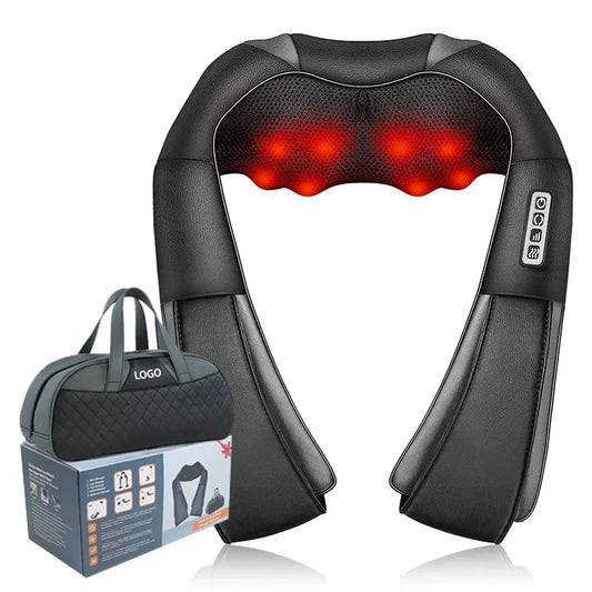 #1 Wireless Shiatsu Multifunctional Electric Neck and Shoulder Massager w Tote Bag