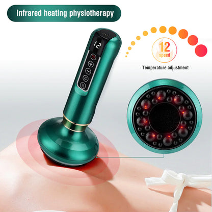 Electric Vacuum Cupping Massager 12 adjustable suction levels